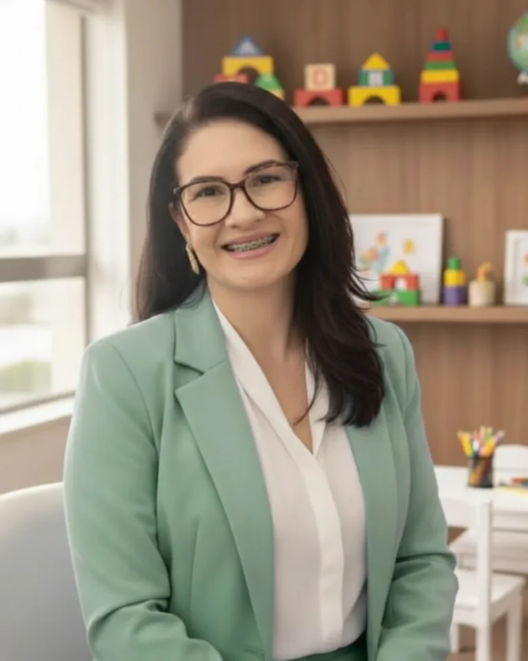 Juliana Oliveira, neuropsicóloga infantil, em seu consultório em Goiânia